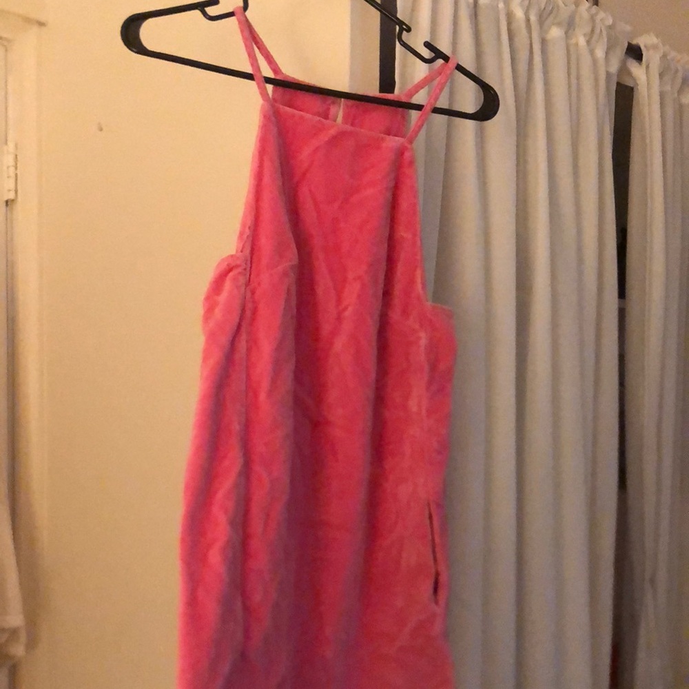 Barbie pink Topshop Moto overall dress